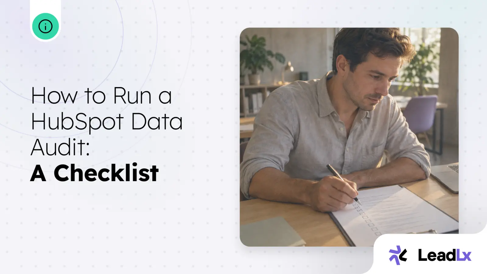 A person at a desk checking items off a paper checklist on a clipboard